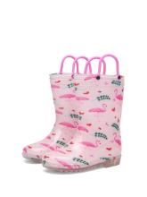 Mijn Hummeltje RainySteps – Gemakkelijk & Waterdicht – Regenlaarzen met Print & lus Flamingo's / 25 (2 2.5 Jaar) | Educatief Speelgoed