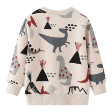 Mijn Hummeltje Mini Fashion™   Geweldige Printen   Sweater Beige   Dinosaurus / 130 (6 jaar) | Educatief Speelgoed