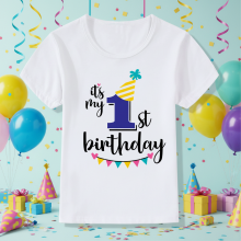 Mijn Hummeltje Birthday Graphic Tee – Schattig & Luchtig – Verjaardag Kinder T shirt Blauw / 1 jaar (maat 80) | Educatief Speelgoed