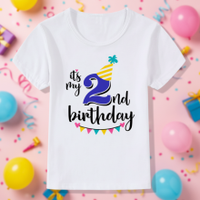 Mijn Hummeltje Birthday Graphic Tee – Schattig & Luchtig – Verjaardag Kinder T shirt Blauw / 2 jaar (maat 90) | Educatief Speelgoed