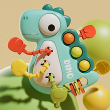 Mijn Hummeltje BabyDino – Speels & Bijtbaar – Sensorisch Trek Speelgoed Groen | Educatief Speelgoed