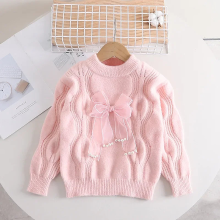 Mijn Hummeltje Mini Fashion™   Warm & Stijlvol   Meiden Trui met strik Roze / 150 (7 jaar) | Educatief Speelgoed