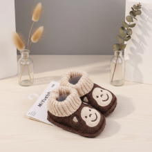 Mijn Hummeltje Mini Fashion – Gebreide Baby Sloffen (3 6 maanden) Brown Monkey | Educatief Speelgoed