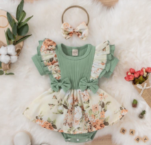 Mijn Hummeltje Mini Fashion™   Zacht om de huid   Meiden Romper Pakje Groen / 70 (3 6 maanden) | Educatief Speelgoed