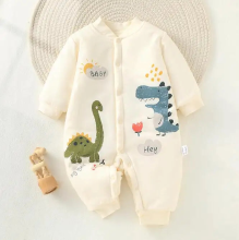 Mijn Hummeltje Mini Fashion™   Comfi & Trendy   Jumpsuit Pyjama Wit   Dino / 59 (0 3 maanden) | Educatief Speelgoed