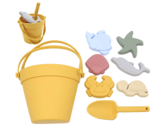 Mijn Hummeltje Silicone Beach Set™   Strandemmer Zandavontuur   Siliconen Strandset Geel | Educatief Speelgoed
