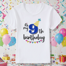 Mijn Hummeltje Birthday Graphic Tee – Schattig & Luchtig – Verjaardag Kinder T shirt Blauw / 9 jaar (maat 160) | Educatief Speelgoed