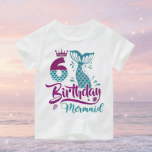 Mijn Hummeltje Birthday Graphic Tee – Schattig & Luchtig – Verjaardag Kinder T shirt Zeemeermin / 6 jaar (maat 130) | Educatief Speelgoed