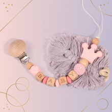 Mijn Hummeltje Personalized Pacifier Chain – Veilig & Stijlvol   Gepersonaliseerde fopspeenketting Lichtroze | Educatief Speelgoed