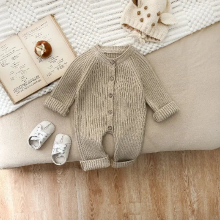 Mijn Hummeltje CozyCotton – Comfortabel & Stijlvol – Gebreide Romper Khaki / 73 (6 9 maanden) | Educatief Speelgoed
