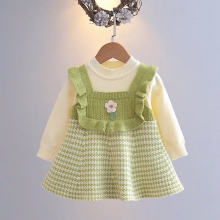 Mijn Hummeltje Mini Fashion™   Schattige Look   Jurk met lange mouwen Groen / 90 (2 jaar) | Educatief Speelgoed