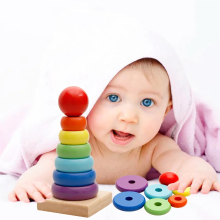 Mijn Hummeltje Rainbow Stacker™ – Kleurrijke Torenpret – Houten Satpeltoren Kleuren | Educatief Speelgoed