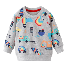 Mijn Hummeltje Mini Fashion™   Geweldige Printen   Sweater Grijs   Machines / 110 (4 jaar) | Educatief Speelgoed