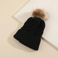 Mijn Hummeltje Mini Fashion™   Eigen lettertype   Muts met pompon Zwart / 7 | Educatief Speelgoed