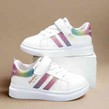Mijn Hummeltje UrbanFlex – Stoer & Comfortabel – Witte Sneakers Regenboog / 37 (8.5–9 Jaar) | Educatief Speelgoed