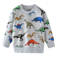 Mijn Hummeltje Mini Fashion™   Geweldige Printen   Sweater Grijs   Dinosaurus / 110 (4 jaar) | Educatief Speelgoed