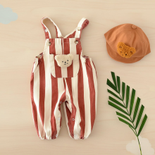 Mijn Hummeltje Striped Overall Romper – Zacht & Comfort – Kinder Jumpsuit Rood / 100 (2–3 jaar) | Educatief Speelgoed