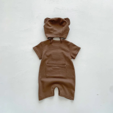 Mijn Hummeltje Mini Fashion™   Zachte Katoen   Zomer Jumpsuit Bruin / 80 (6 12 maanden) | Educatief Speelgoed