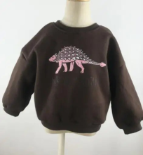 Mijn Hummeltje Mini Fashion™   Leuke Printen   Trui Donker Bruin   Dino / 90 (2 jaar) | Educatief Speelgoed