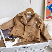 Mijn Hummeltje Girls Leather Jacket – Stoer & Stijlvol – Leren Kinder Jas Bruin / 130 (5 6 jaar) | Educatief Speelgoed