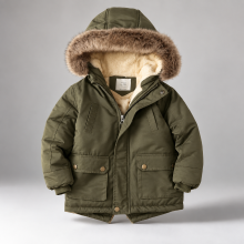 Mijn Hummeltje CozyTrend – Elegant & Warm – Parka Winterjas met Bontkraag Groen / 120 (5–6 jaar) | Educatief Speelgoed