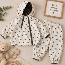 Mijn Hummeltje SoftBreeze – Winddicht & Comfortabel – Kinder 2 Delige Set Jas en Broek Grijs Hart / 150 (8–9 jaar) | Educatief Speelgoed