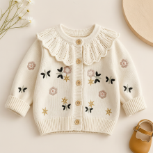 Mijn Hummeltje FloraKnit – Warm & Modieus – Gebreid Vestje met Bloemendetails 80 (6–12 maanden) | Educatief Speelgoed
