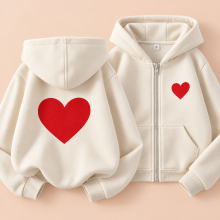 Mijn Hummeltje LittleLove – Zacht & Lief – Kinder Hoodie met Hartjesprint Crème / 150 (11–12 jaar) | Educatief Speelgoed