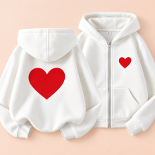 Mijn Hummeltje LittleLove – Zacht & Lief – Kinder Hoodie met Hartjesprint Wit / 100 (3–4 jaar) | Educatief Speelgoed