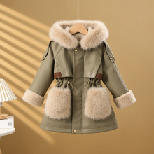 Mijn Hummeltje CozyParka – Warm & Zacht – Meisjes Winterjas met Pluche Kraag Groen / 140 (8–9 jaar) | Educatief Speelgoed