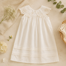 Mijn Hummeltje Sleeveless Dress – Elegant & comfortabel – Kanten Kraag Jurk Kantbloemblaadje / 130 (8–9 jaar) | Educatief Speelgoed