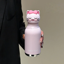 Mijn Hummeltje AnimalSip – Schattig & Praktisch – Kinder RVS Thermosfles met Dierenprint Kat | Educatief Speelgoed