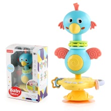 Mijn Hummeltje Soothing Rattle Toy™   Sensorisch Baby Speelgoed met zuignap Blauwe Vogel Ringen | Educatief Speelgoed