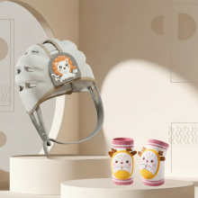 Mijn Hummeltje MiniShield – Licht & Ademend – Hoofdbeschermer voor Kinderen Leeuw / Pink + 2x kniestukken | Educatief Speelgoed
