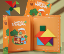 Mijn Hummeltje Woods™   Stimuleer Logisch denken   Houten Tangram Puzzel Oranje | Educatief Speelgoed