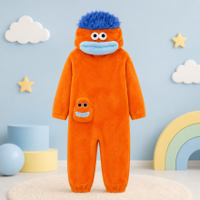 Mijn Hummeltje LittleMonster – Comfortabel & Schattig – Kinder Onesie met Grappig Monsterontwerp Oranje / 110 (10–12 jaar) | Educatief Speelgoed