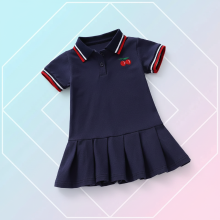Mijn Hummeltje PetitJoy – Comfortabel & Stijlvol – Polo Jurk met Kersenprint Marineblauw / 100 (3–4 jaar) | Educatief Speelgoed