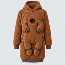 Mijn Hummeltje MamaHug – Warm & Praktisch – 2 in 1 Draaghoodie voor Mama en Baby Bruin / M | Educatief Speelgoed