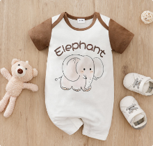 Mijn Hummeltje Mini Fashion™   Comfort Voor Elke Nacht   Pyjama Bodysuit korte mouwen 59 (3 4 maanden) / Kleine Olifant | Educatief Speelgoed