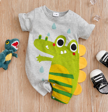 Mijn Hummeltje Mini Fashion™   Comfort Voor Elke Nacht   Pyjama Bodysuit korte mouwen 66 (4 6 maanden) / Grijze Dino | Educatief Speelgoed