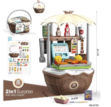 Mijn Hummeltje Candy Cart™   Interactieve Speelkar in Verschillende Thema’s Bruin (excl. Trolley)   Snackbar | Educatief Speelgoed