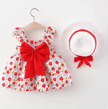 Mijn Hummeltje Mini Fashion™ – Zoet & Zomers – Fruit Jurk (incl. GRATIS strohoed) Rode Bloemenprint / 90 (18–24 maanden) | Educatief Speelgoed
