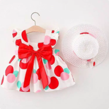 Mijn Hummeltje Mini Fashion™ – Zoet & Zomers – Fruit Jurk (incl. GRATIS strohoed) Rode Stip / 100 (2–3 jaar) | Educatief Speelgoed