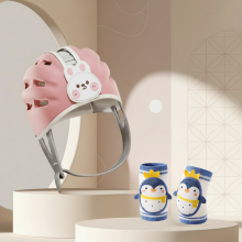 Mijn Hummeltje MiniShield – Licht & Ademend – Hoofdbeschermer voor Kinderen Konijn / Donkerblauw + 2x kniestukken | Educatief Speelgoed