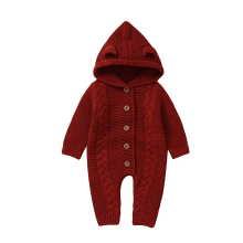 Mijn Hummeltje SoftKnit – Warm & Schattig – Gebreid Baby Jumpsuit met Capuchon Rood / 100 (18–24 maanden) | Educatief Speelgoed