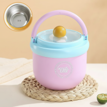 Mijn Hummeltje MealMate – Praktisch & Geïsoleerd – RVS Lunchkom met Lepel Roze | Educatief Speelgoed