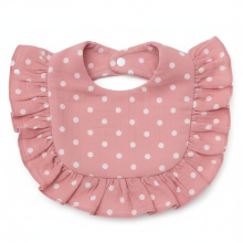 Mijn Hummeltje BabyBloom – Schattig & Comfortabel – Baby Slabbetje met Ruffle Rand Roze Stippen | Educatief Speelgoed