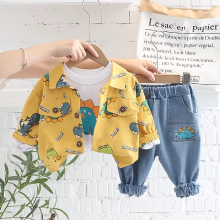 Mijn Hummeltje Mini Fashion™   Peuter & Avontuur    3 delige Kleding Set Gele Dino / 100 (3 jaar) | Educatief Speelgoed