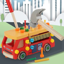 Mijn Hummeltje Woods™   Fijne Motoriek & Coördinatie   Speelgoed Constructie Voertuig Rode vrachtwagen | Educatief Speelgoed