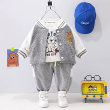 Mijn Hummeltje Mini Fashion™   Peuter & Avontuur    3 delige Kleding Set Grijs Baseball / 80 (12 maanden) | Educatief Speelgoed